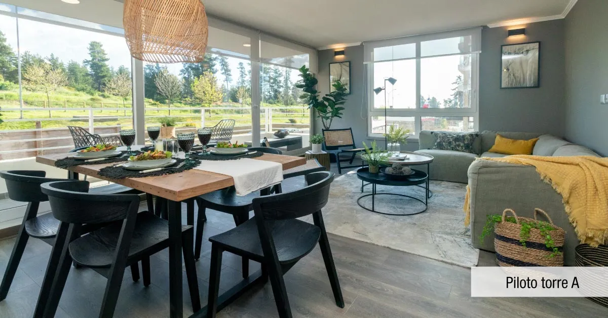 Living comedor amplio con luz natural